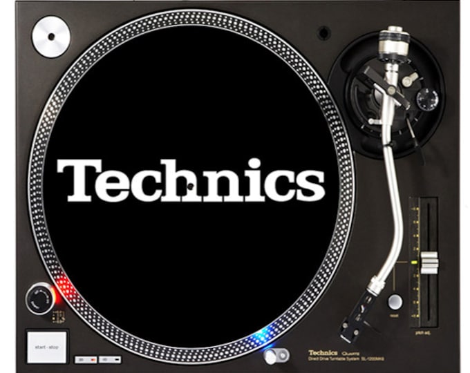 DJ Industries - Technics Classic White on Black - DJ slipmat
