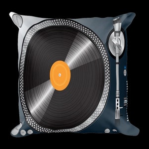 Vinyl Turntable Designer Throw Pillow