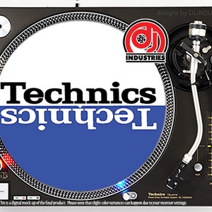 DJ Industries - Technics Mirror bk/bl/wh - DJ Slipmat LP Plattenspieler Plattenspieler Plattenspieler