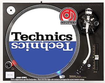 DJ Industries - Technics Mirror bk/bl/wh - DJ slipmat LP record player turntable