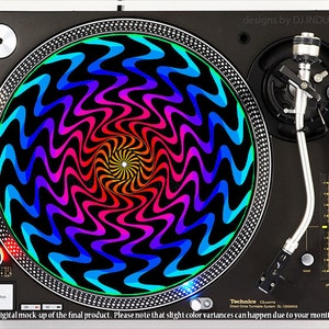 DJ Industries - Squiggly Spectrum - DJ slipmat LP record player turntable