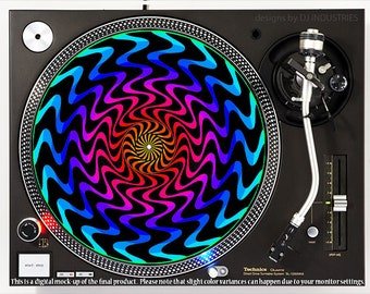 DJ Industries - Squiggly Spectrum - DJ slipmat LP record player turntable