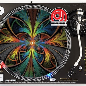 DJ Industries - Fractal Blossom - DJ スリップマット LP レコード プレーヤー ターンテーブル