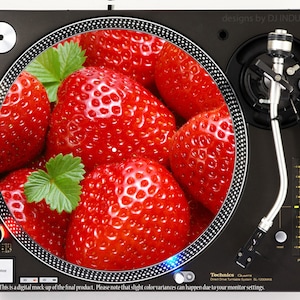 DJ Industries - Strawberry Spin - DJ slipmat LP record player turntable