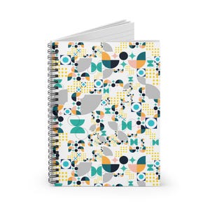Colorful Geometric Spiral Notebook - Ruled Line, Journal for Note-Taking, School Supplies, Gift for Students,Creative Writing,cute gift idea