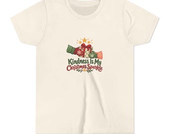 Kindness Is My Christmas Sparkle Youth Shirt, Kids Bella Canvas 3001Y Printed Tee