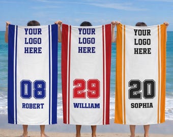 Personalized Sport Team Beach Towel, Custom Softball/Baseball Sport Towel, School Team Gift, Sport Team Vacation Trip, Custom Team Name Gift