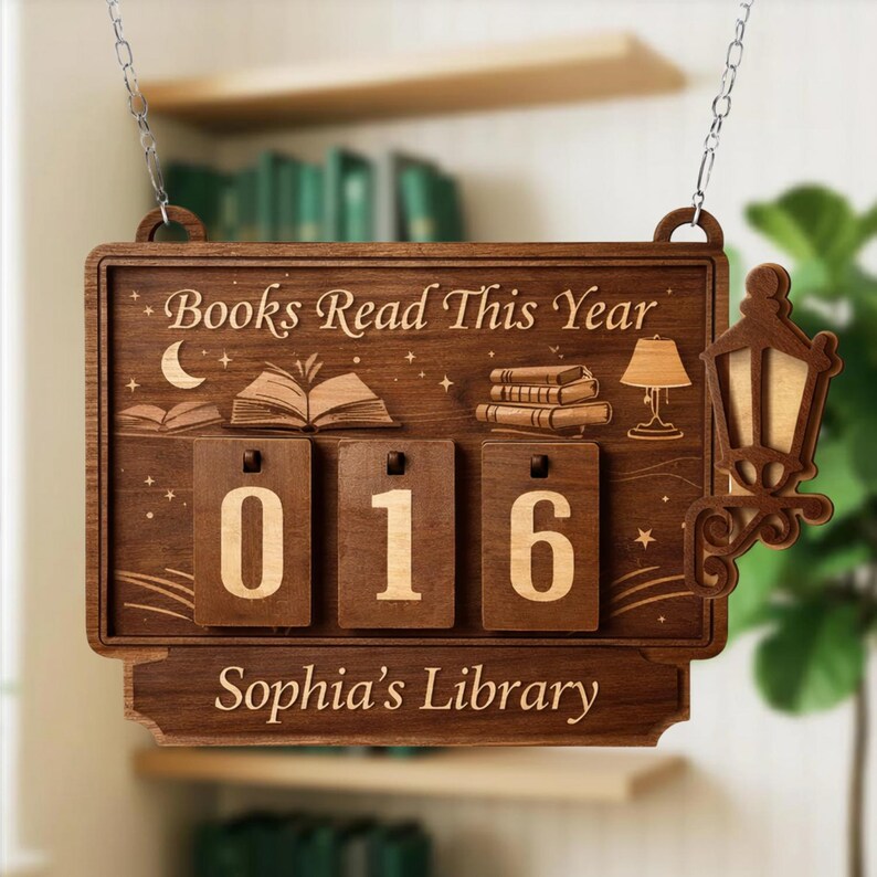 Personalized Book Read Tracker, Books Read This Year Hanging Tracker ...