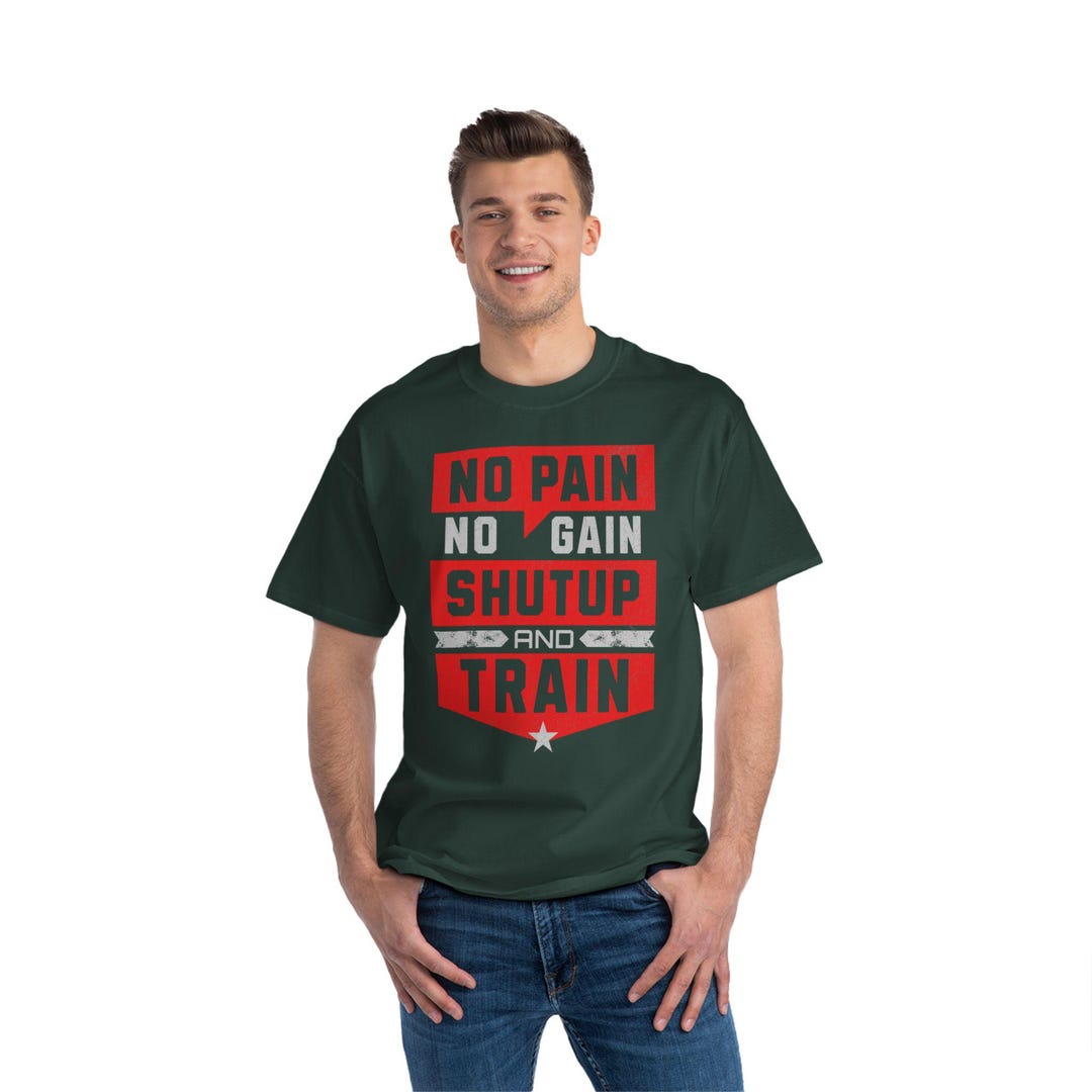 No Pain No Gain Gym T-shirt | Motivational Workout Tee | Fitness Gift ...