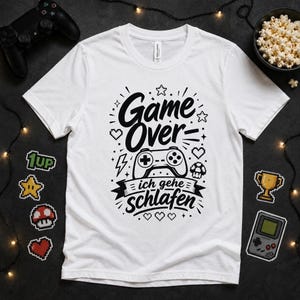 Game Over-shirt, 100% katoen | Unisex met gamecontroller