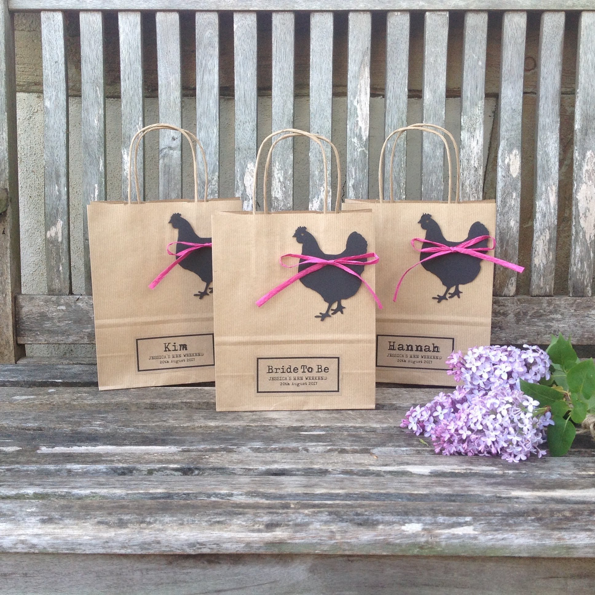 Hen party bags MEDIUM 18cm x 21.5cm x 8cm personalised with Etsy