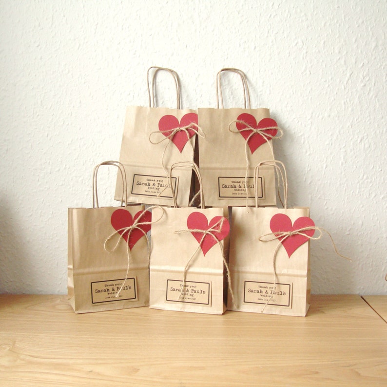 Wedding Favour Bag SMALL Gift Bag Brown Paper Gift Wrap Etsy