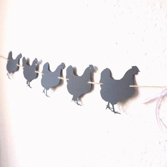 Hen Bunting Hen Party Decorations Black Hen Bunting Banner Etsy