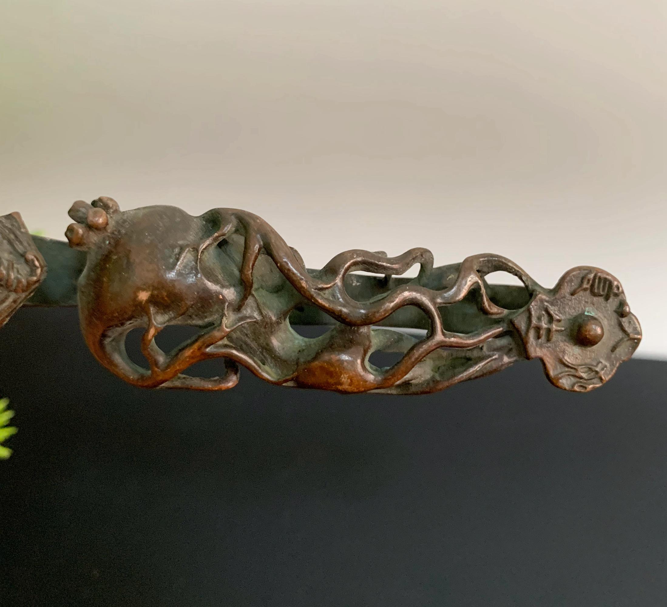 Vintage Bronze Carved Ruyi Statue. Fengshui Statue - Etsy