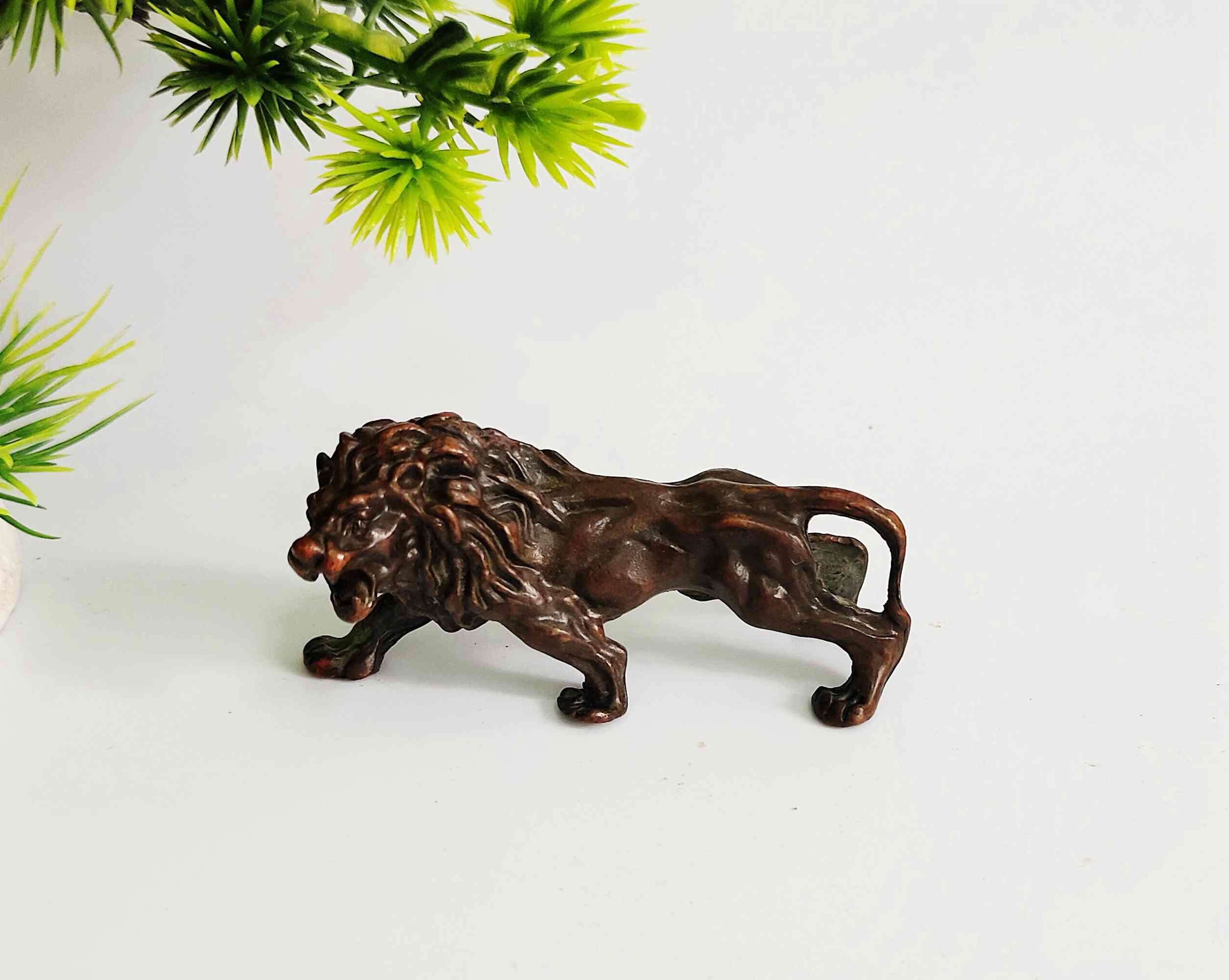 ヴィンテージブロンズ彫刻ライオン像 - Etsy 日本