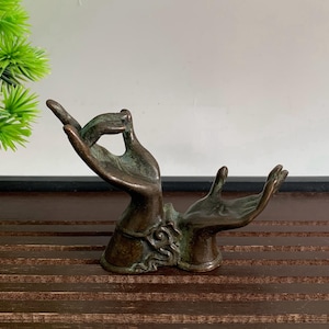 Vintage Bronze Carved hands Statue