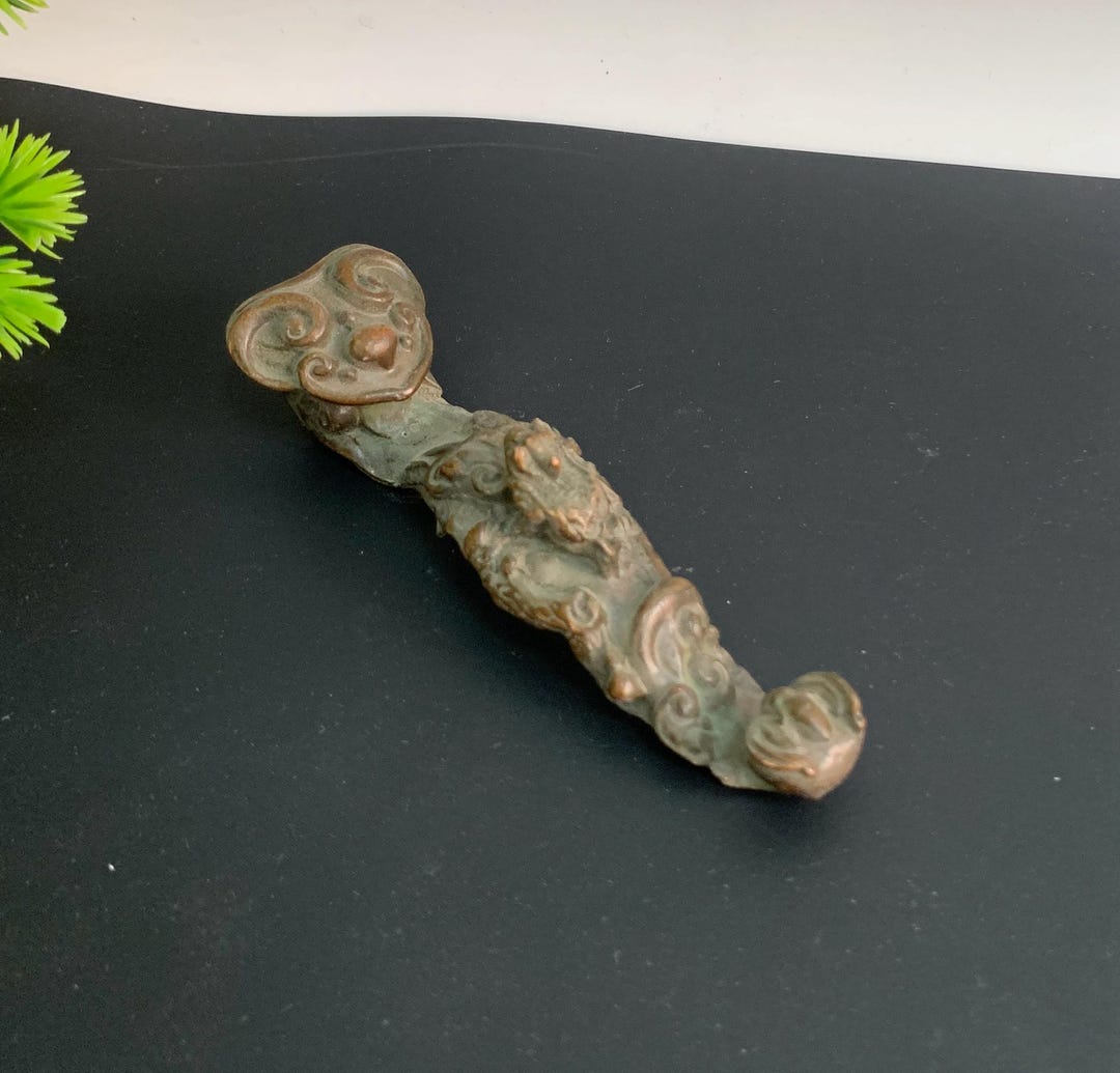 Vintage Bronze Carved Ruyi Statue. Fengshui Statue - Etsy