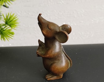 ブロンズ彫刻のネズミ像。ホームデコレーション - Etsy 日本