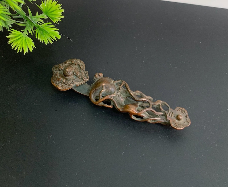Vintage Bronze Carved Ruyi Statue. Fengshui Statue - Etsy