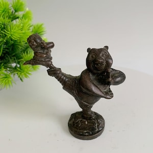 Sculpture Antique Panda En Bronze - Figurine 22cm - Aubaho - Art Décoratif