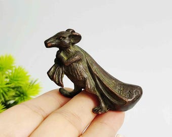 ブロンズ彫刻のネズミ像。ホームデコレーション - Etsy 日本