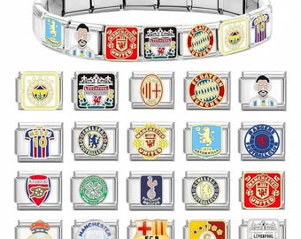 Football Italian Bracelet, Custom Italian Charm, Personalized Football Team Bracelet, Italian Bracelet, Gift For Her, Best Friend Bracelet