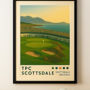 TPC Scottsdale Golf Course Wall Art, Matte Vertical Posters for Home Decor, Waste Management Print, Sports Fan Gift, Unique Golf Decor