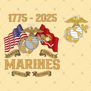 Marines Always Faithful PNG, Military Pride Sublimation Design, Veteran Support PNG, Patriotic Flag Clipart, Semper Fidelis PNG