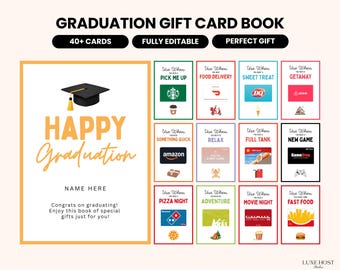 Graduation Gift Card Book | Printable DIY Gift Card Holder | Canva Template