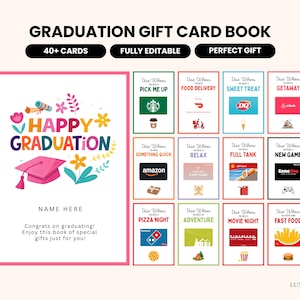 Graduation Gift Card Book Template | Custom Graduation Gift Card Holder | High School & College Grad Gift Idea | DIY Graduation Keepsake