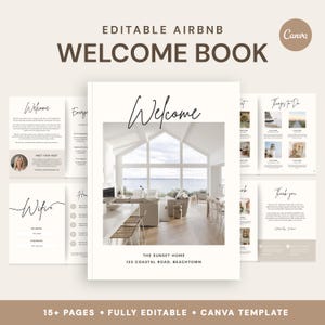 Airbnb Welcome Book Canva Template | Vacation Rental Guest Guide (Digital Download)
