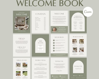 Airbnb Welcome Book Canva Template | Vacation Rental Guest Guide