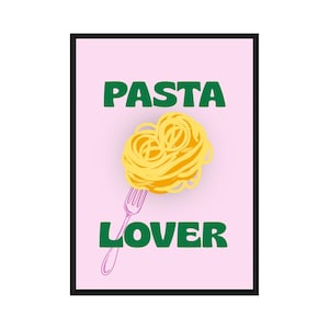 Affiche de Pâtes | Art mural personnalisé | Décoration murale minimaliste cuisine | Amoureux des pâtes | Téléchargement numérique
