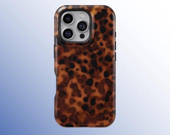Funda de carey naranja oscuro con diseño elegante para iPhone 17, 16, 15, 14, 13, 12 y 11 Pro Max, Samsung S25, S24 y S23.