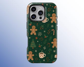 Kerst peperkoek telefoonhoesje, leuke wintervakantie feestelijke hoes voor iPhone 17 16 15 14 13 12 11 Pro Max, Samsung Galaxy S25 S24 S23 S22