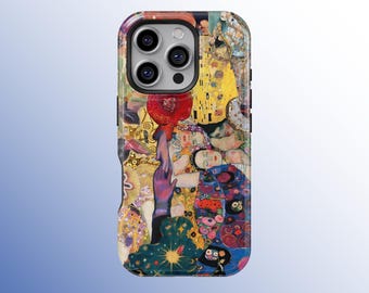 Retro Art Collage Phone Case, Vintage Painting Phone Cover for iPhone 17 16 15 14 13 12 11 Pro Max, Samsung Galaxy S25 S24 S23 S22 S21 Ultra