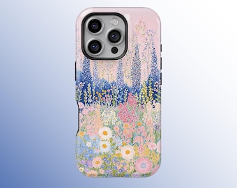 Oil Painting Floral Phone Case, Vibrant Wildflower Phone Cover for iPhone 17 16 15 14 13 12 11 Pro Max, Samsung Galaxy S25 S24 S23 S22 Ultra