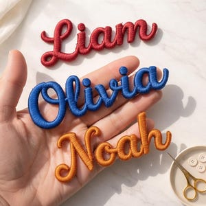 Parche bordado con nombre en 3D personalizado: parche termoadhesivo para mochilas, gorras, chaquetas y ropa.