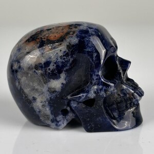Sodalite Crystal Skull, 2 Inch Healing Crystal, Father's Day Gift, Calming Stone, Reiki Chakra Meditation Gift image 3