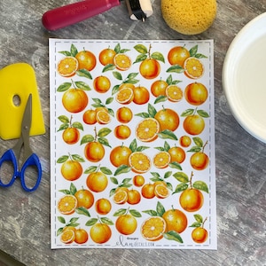 Naranjas - Hoja de calcomanías para glaseado