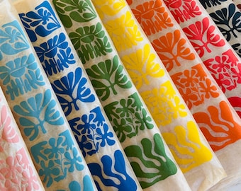 Wood Block Flowers - Underglaze Transfer Sheet - You Choose Color