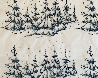 Snowy Trees - Underglaze Transfer Sheet