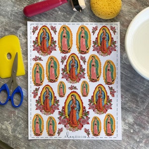 Nostra Signora di Guadalupe - Foglio di decalcomanie smaltate