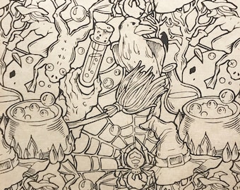 Toil and Trouble - Underglaze Transfer Sheet
