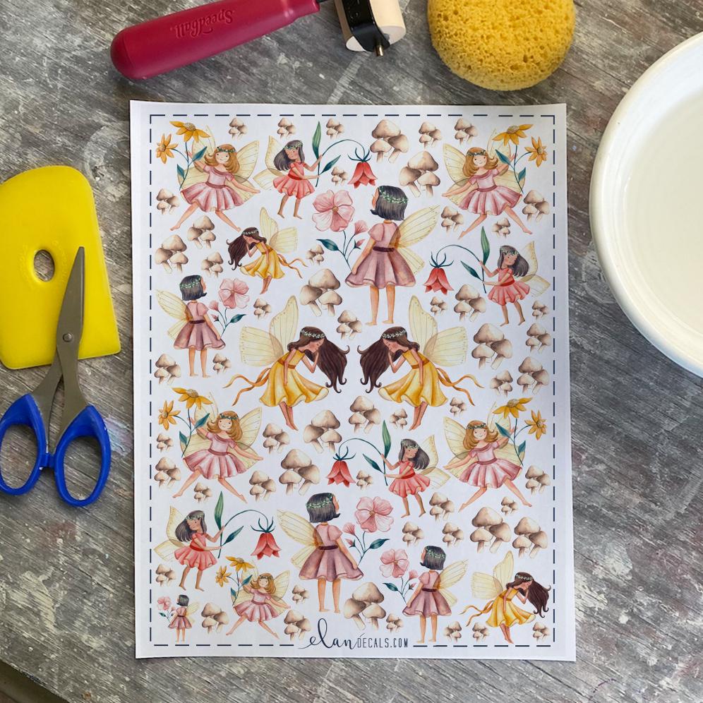 Fairies - Overglaze Decal Sheet- Kiln Fired and Oven Fired
