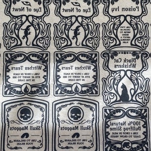 Apothecary Labels - Underglaze Transfer Sheet