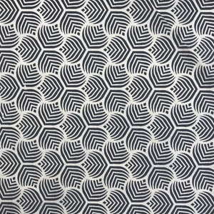 May include: A seamless pattern of black and white geometric shapes. The pattern is made up of repeating circles with a series of lines radiating from the center.