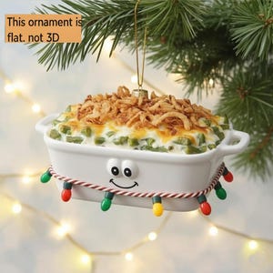 Personalized Christmas Green bean casserole 2D Acrylic Ornaments, Custom Wood Christmas Tree Main dishes Ornament,2025Xmas Family Gift, Meat