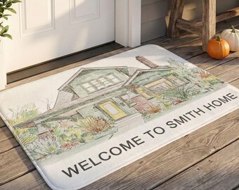 Paillasson de bienvenue personnalisé, nom de famille personnalisé cadeau pour nouvelle maison