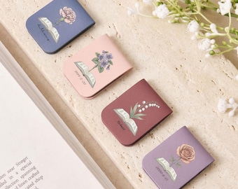 Marque-page magnétique personnalisé fleur de naissance, cadeau personnalisé pour amoureux de livre de noms
